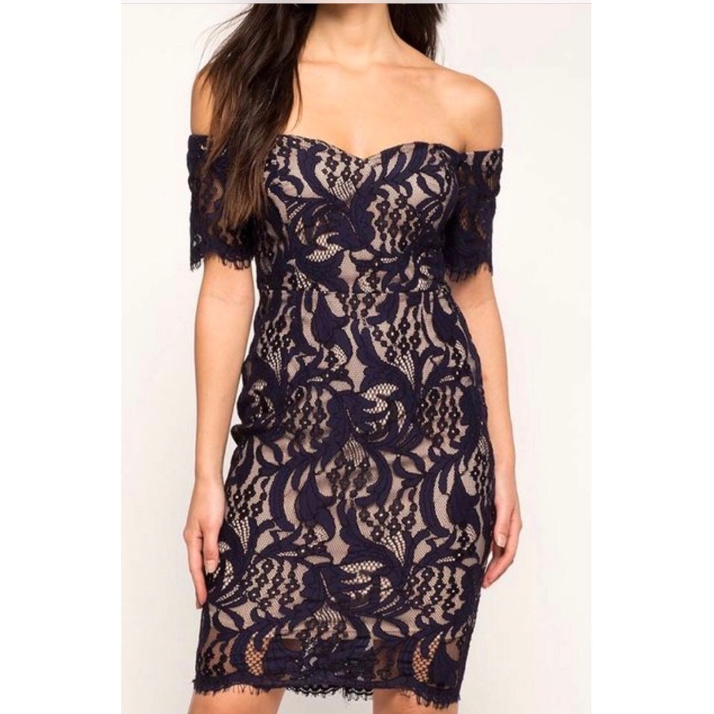 MIDI BODYCON OFF THE SHOULDER DRESS